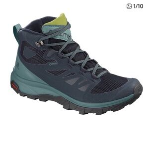 Salomon OUTline Mid GTX Hiking Boots Blue Size 6.5